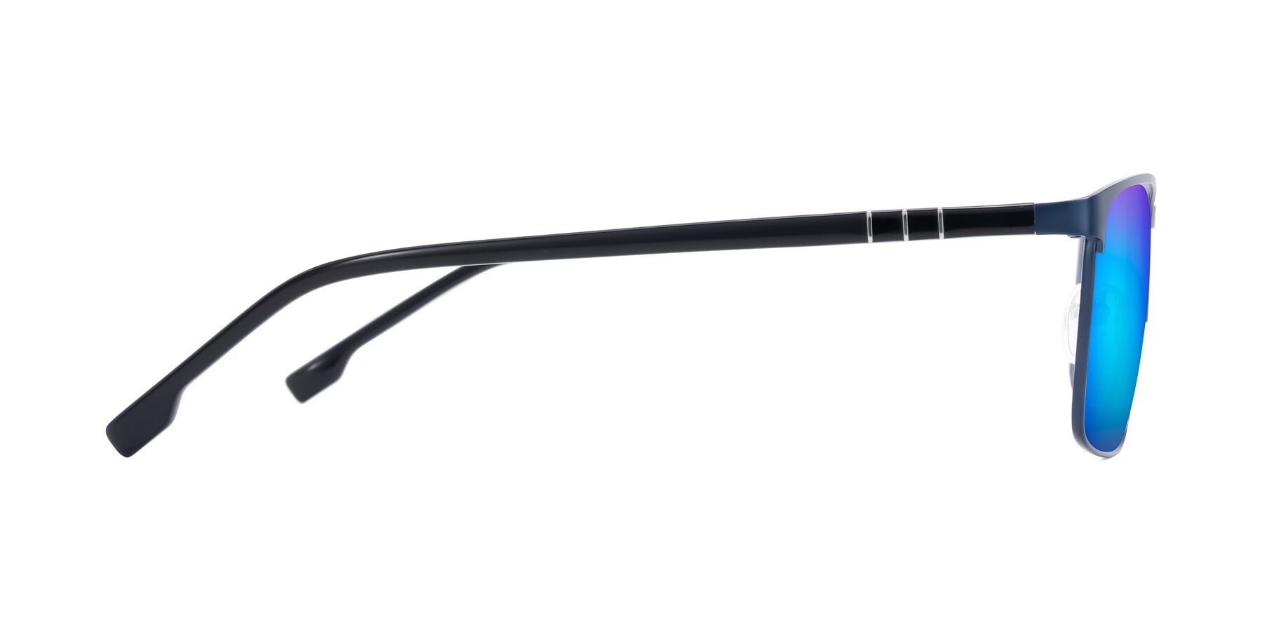 Side of Sampit in Matte Blue with Blue Mirrored Lenses