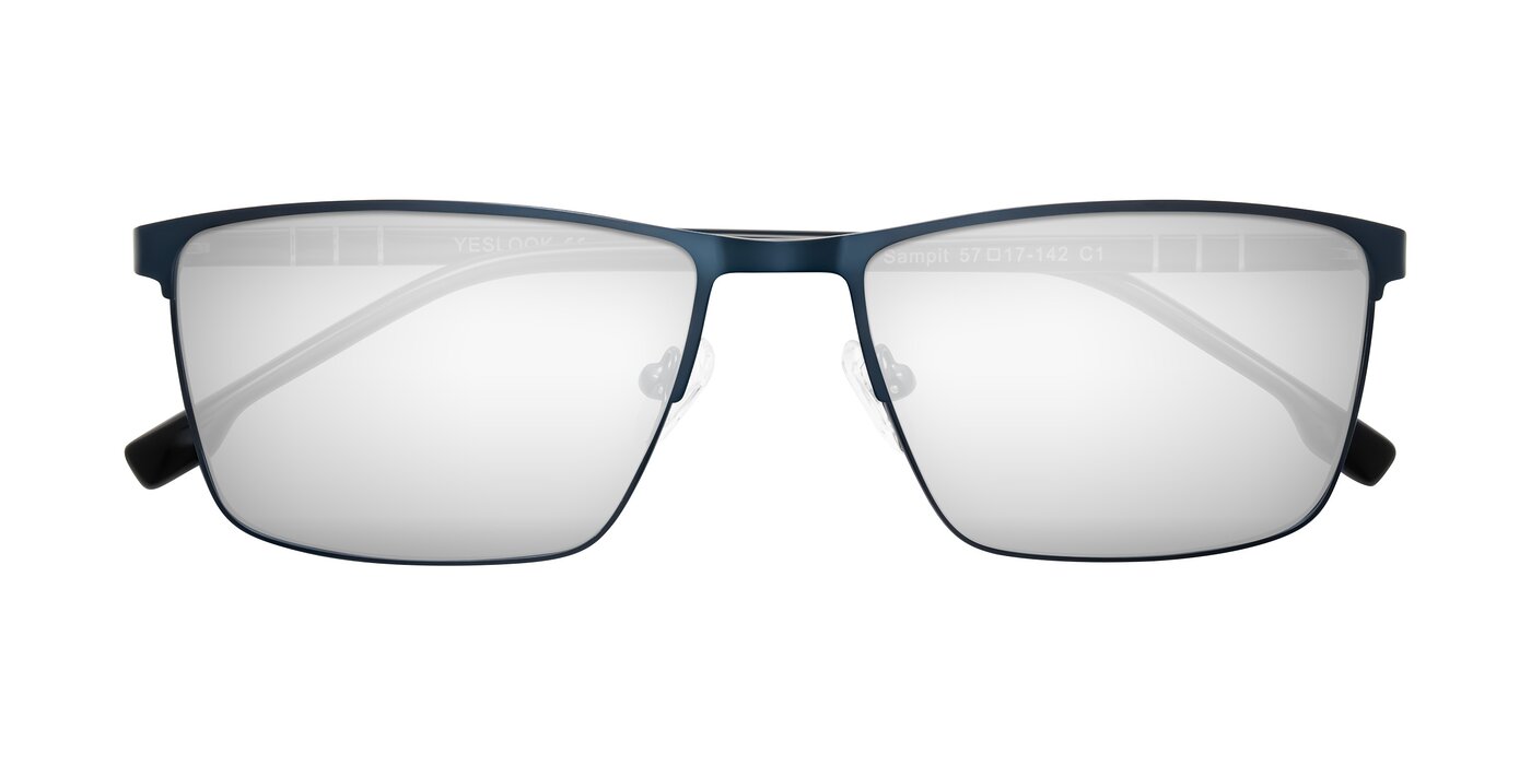 Sampit - Matte Blue Flash Mirrored Sunglasses