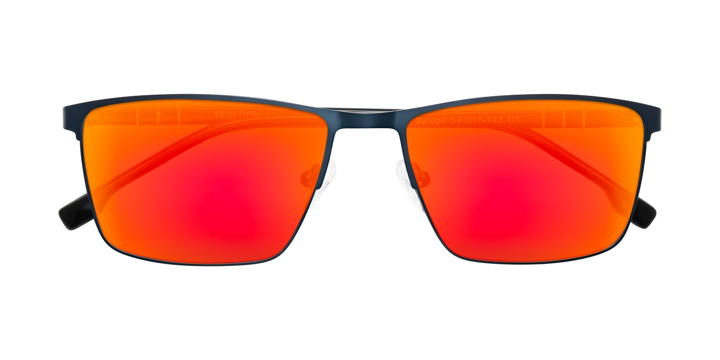 Sampit - Matte Blue Flash Mirrored Sunglasses