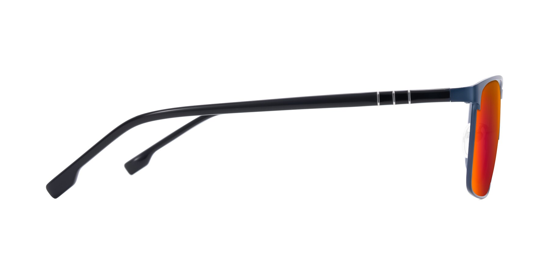 Side of Sampit in Matte Blue with Red Gold Mirrored Lenses