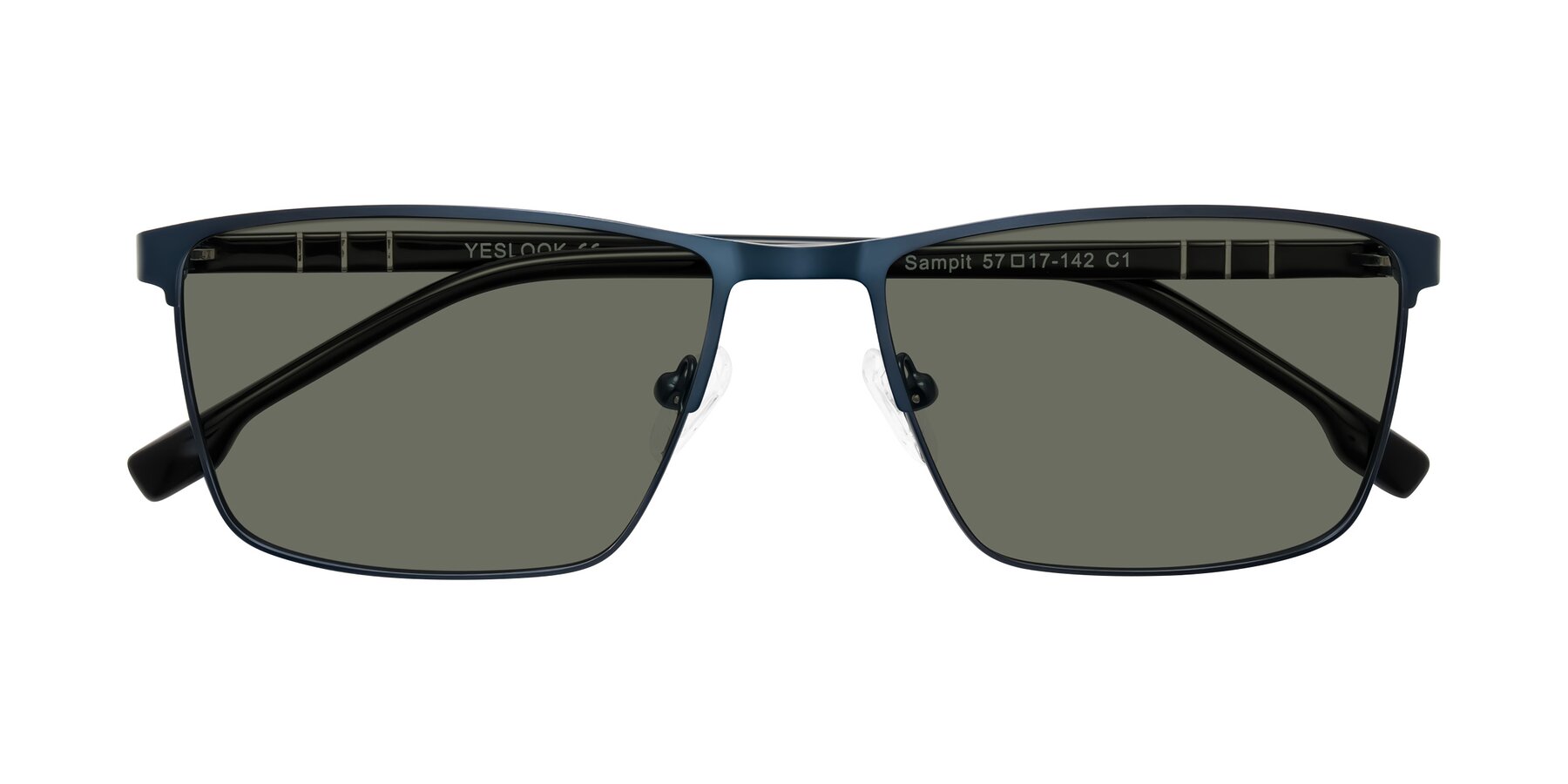 Folded Front of Sampit in Matte Blue with Gray Polarized Lenses