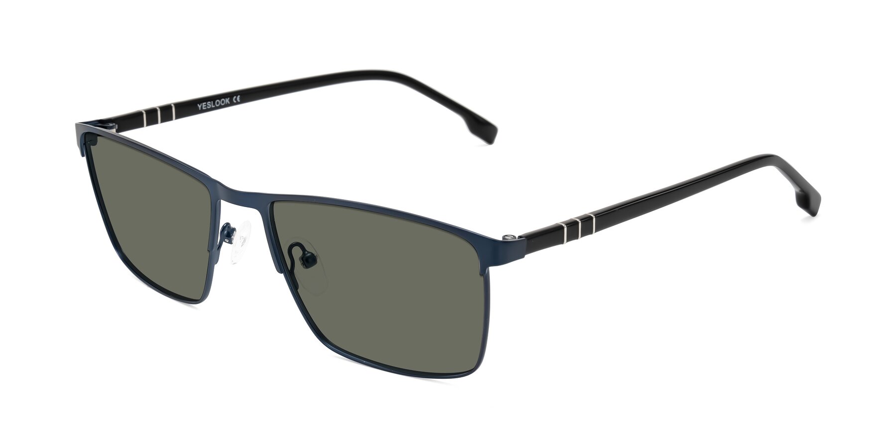 Angle of Sampit in Matte Blue with Gray Polarized Lenses
