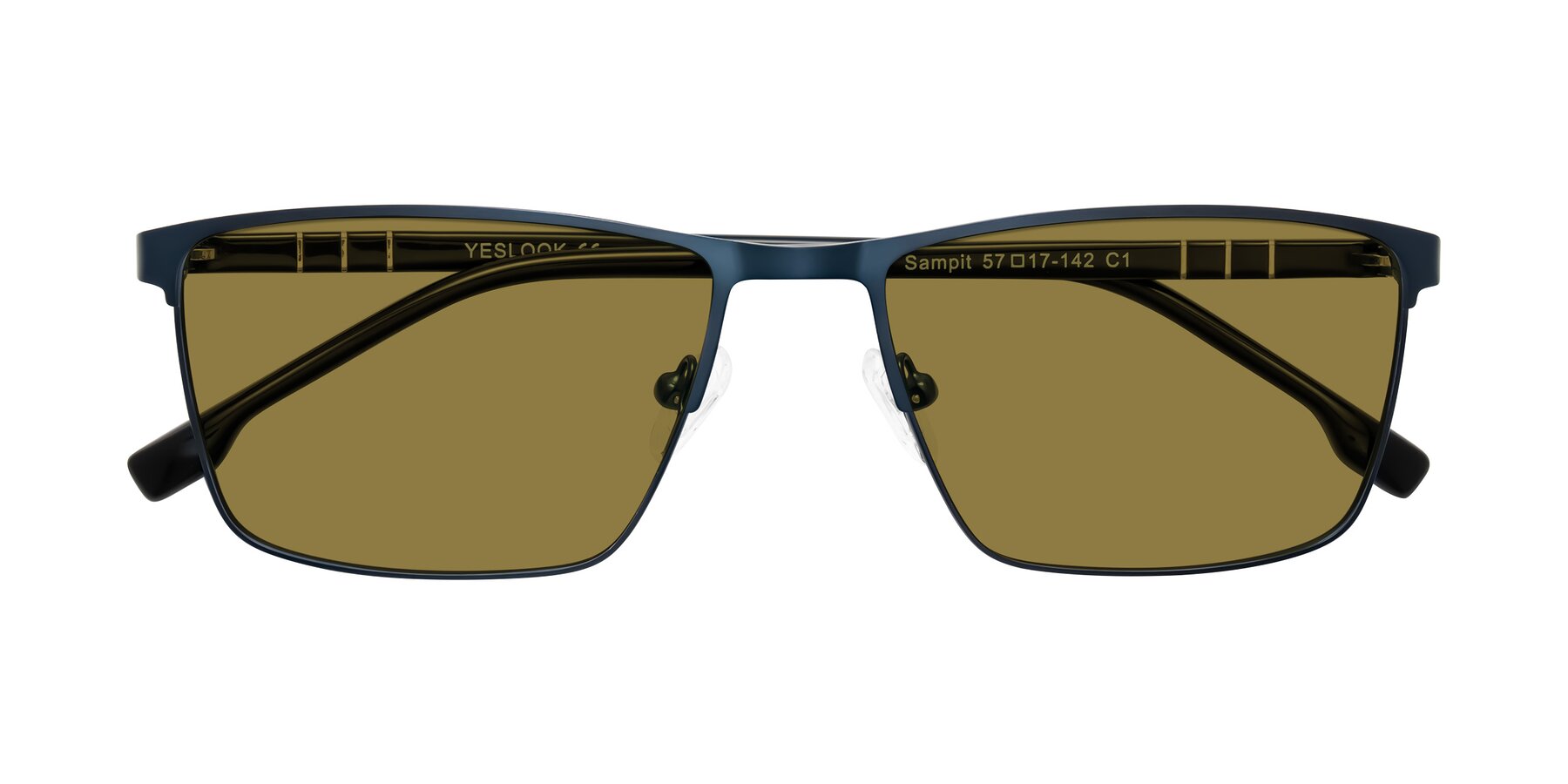 Folded Front of Sampit in Matte Blue with Brown Polarized Lenses