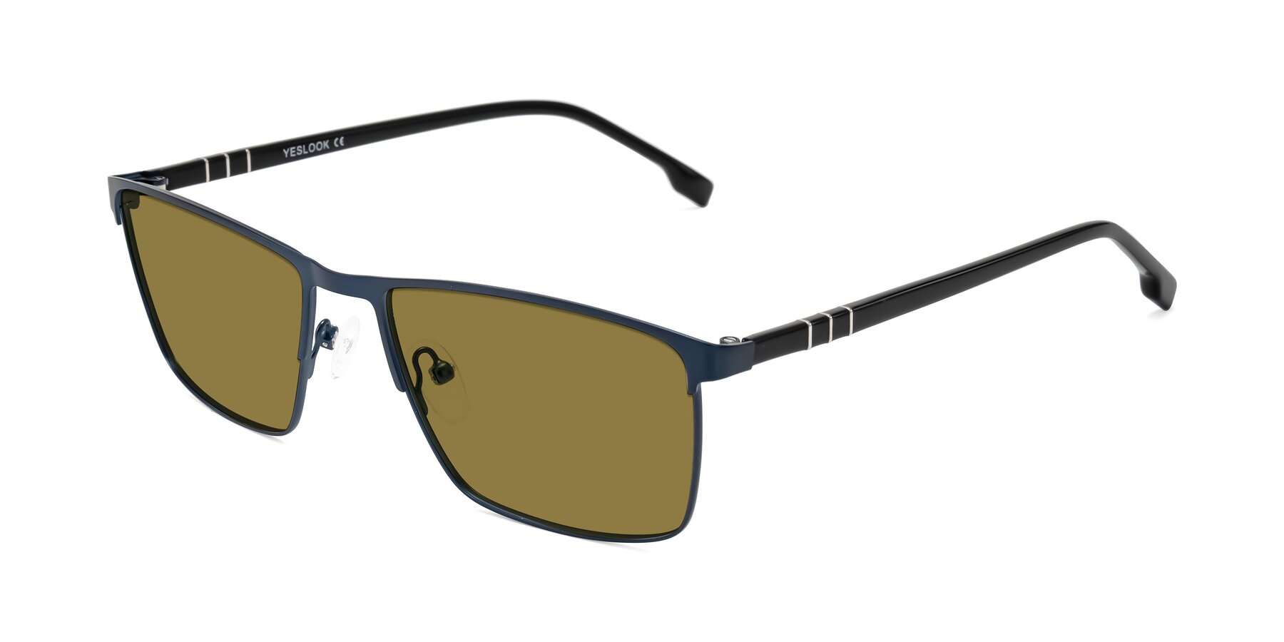 Angle of Sampit in Matte Blue with Brown Polarized Lenses
