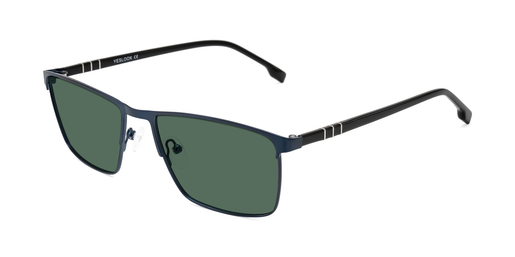 Angle of Sampit in Matte Blue with Green Polarized Lenses