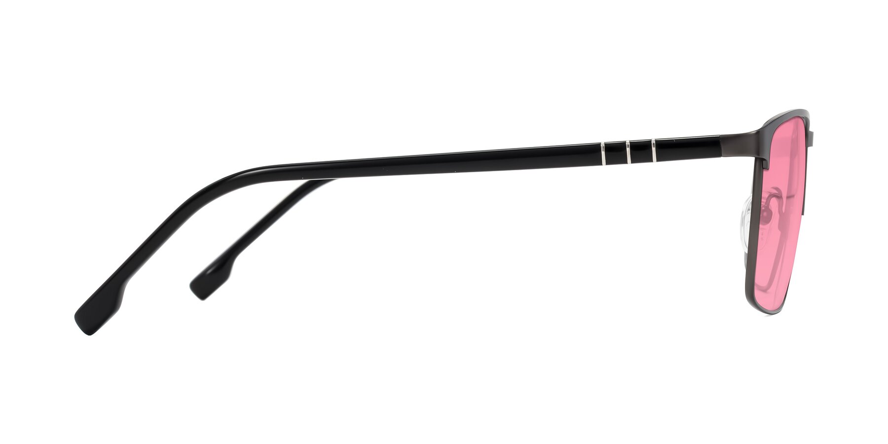 Side of Sampit in Gunmetal with Pink Tinted Lenses