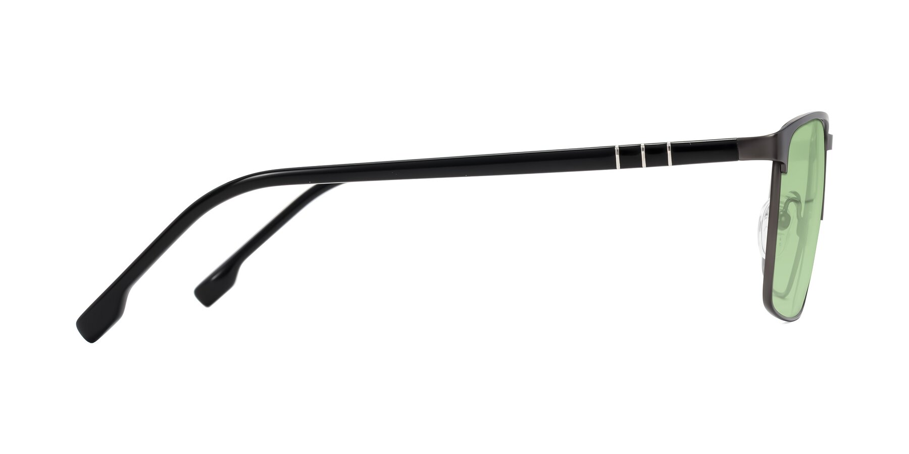 Side of Sampit in Gunmetal with Medium Green Tinted Lenses