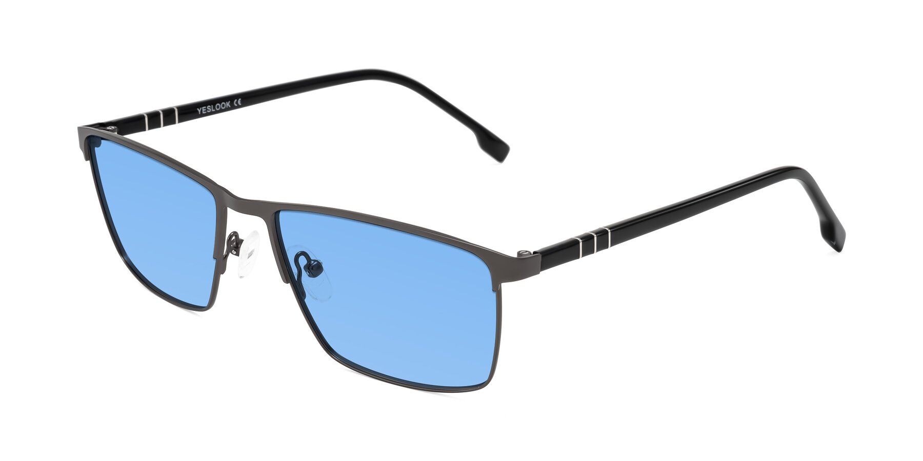 Angle of Sampit in Gunmetal with Medium Blue Tinted Lenses