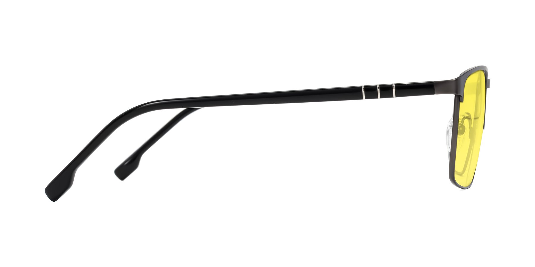 Side of Sampit in Gunmetal with Medium Yellow Tinted Lenses