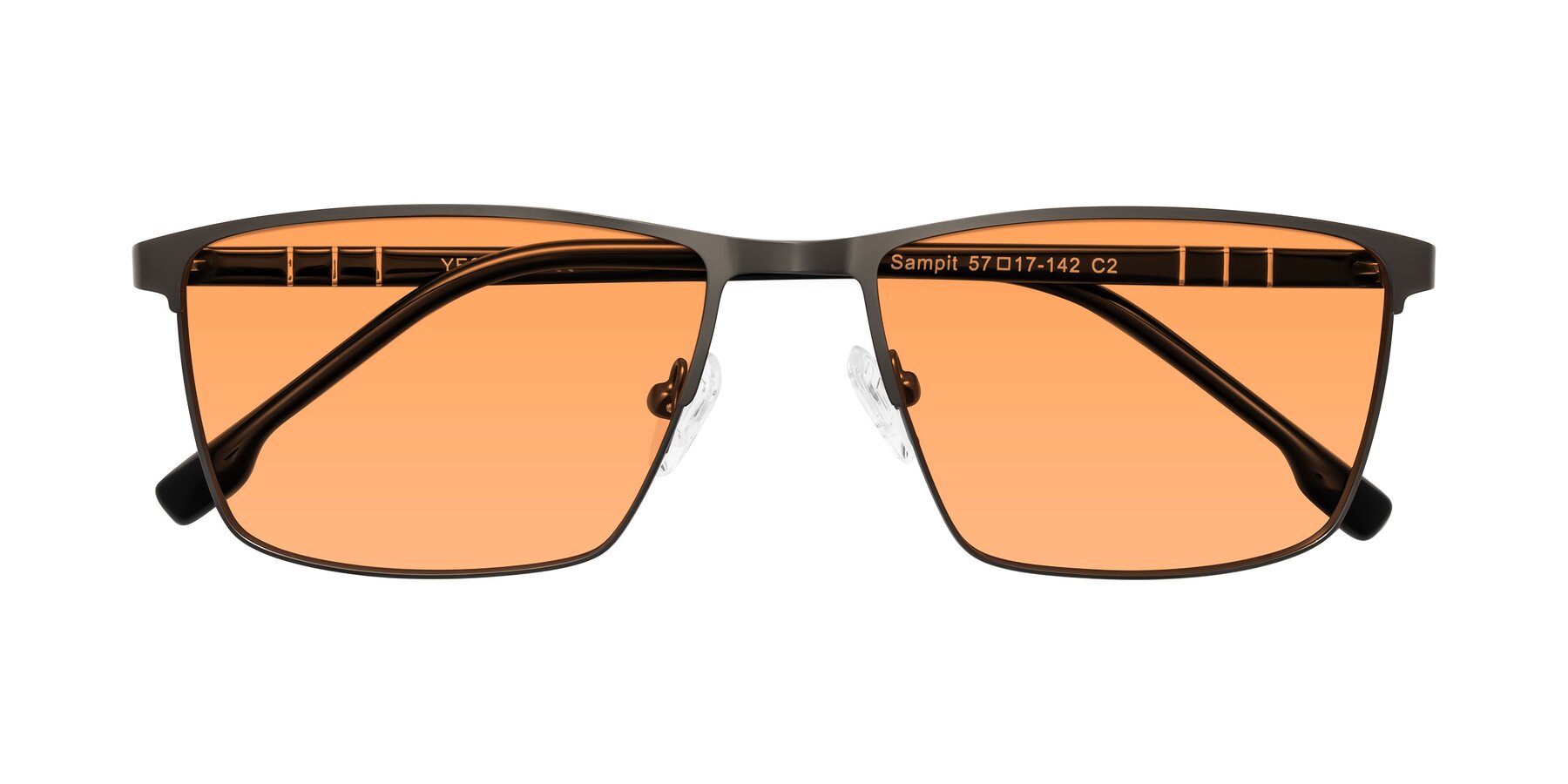 Folded Front of Sampit in Gunmetal with Medium Orange Tinted Lenses