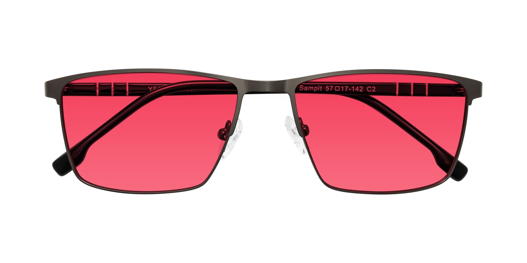 Folded Front of Sampit in Gunmetal with Red Tinted Lenses