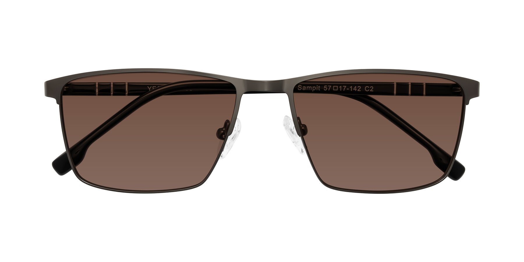 Folded Front of Sampit in Gunmetal with Brown Tinted Lenses