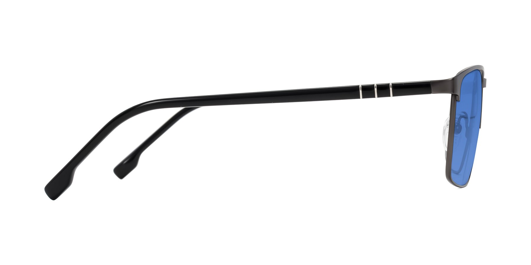 Side of Sampit in Gunmetal with Blue Tinted Lenses