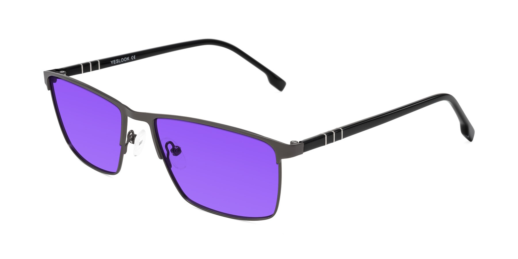 Angle of Sampit in Gunmetal with Purple Tinted Lenses