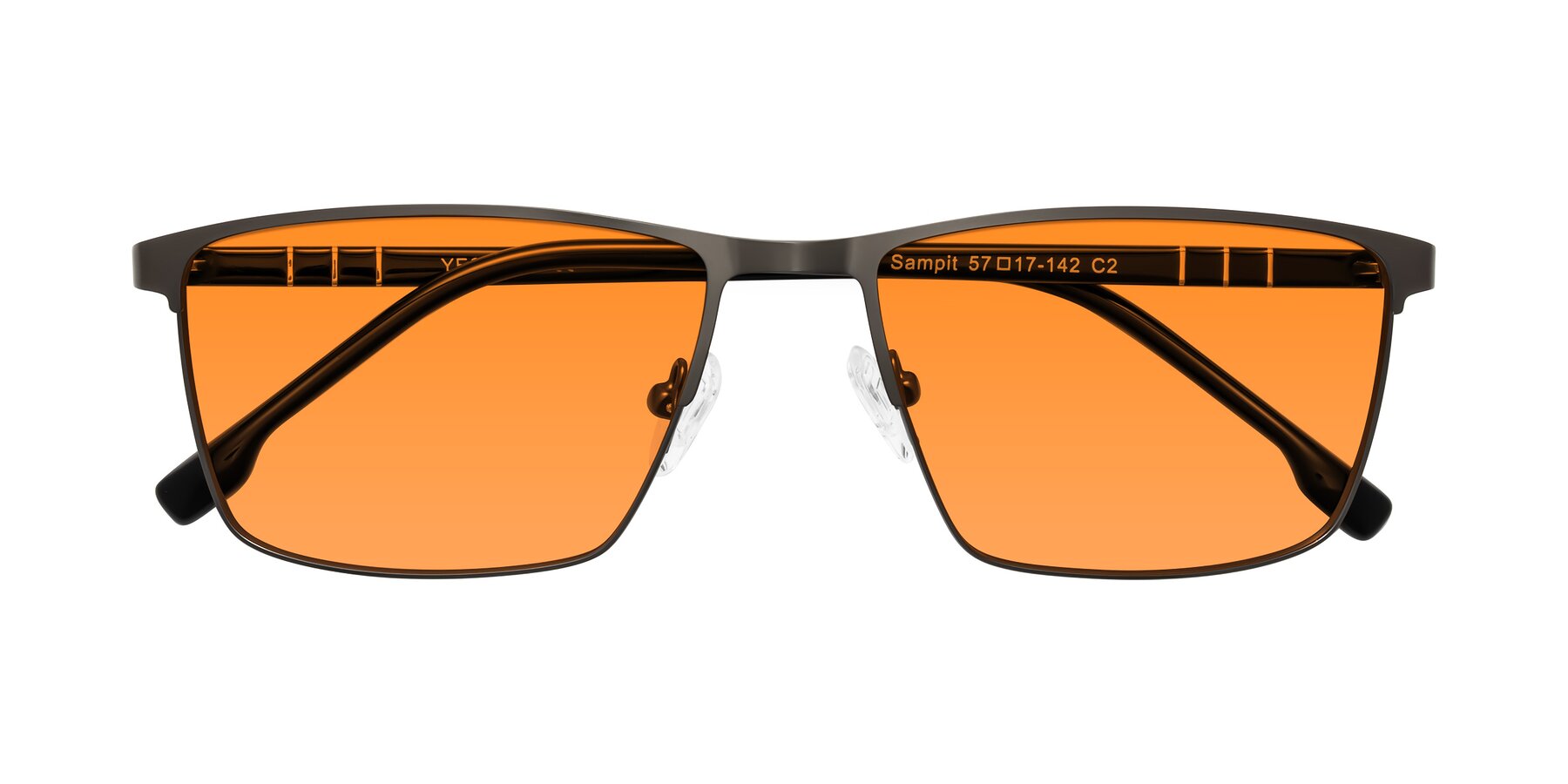 Folded Front of Sampit in Gunmetal with Orange Tinted Lenses