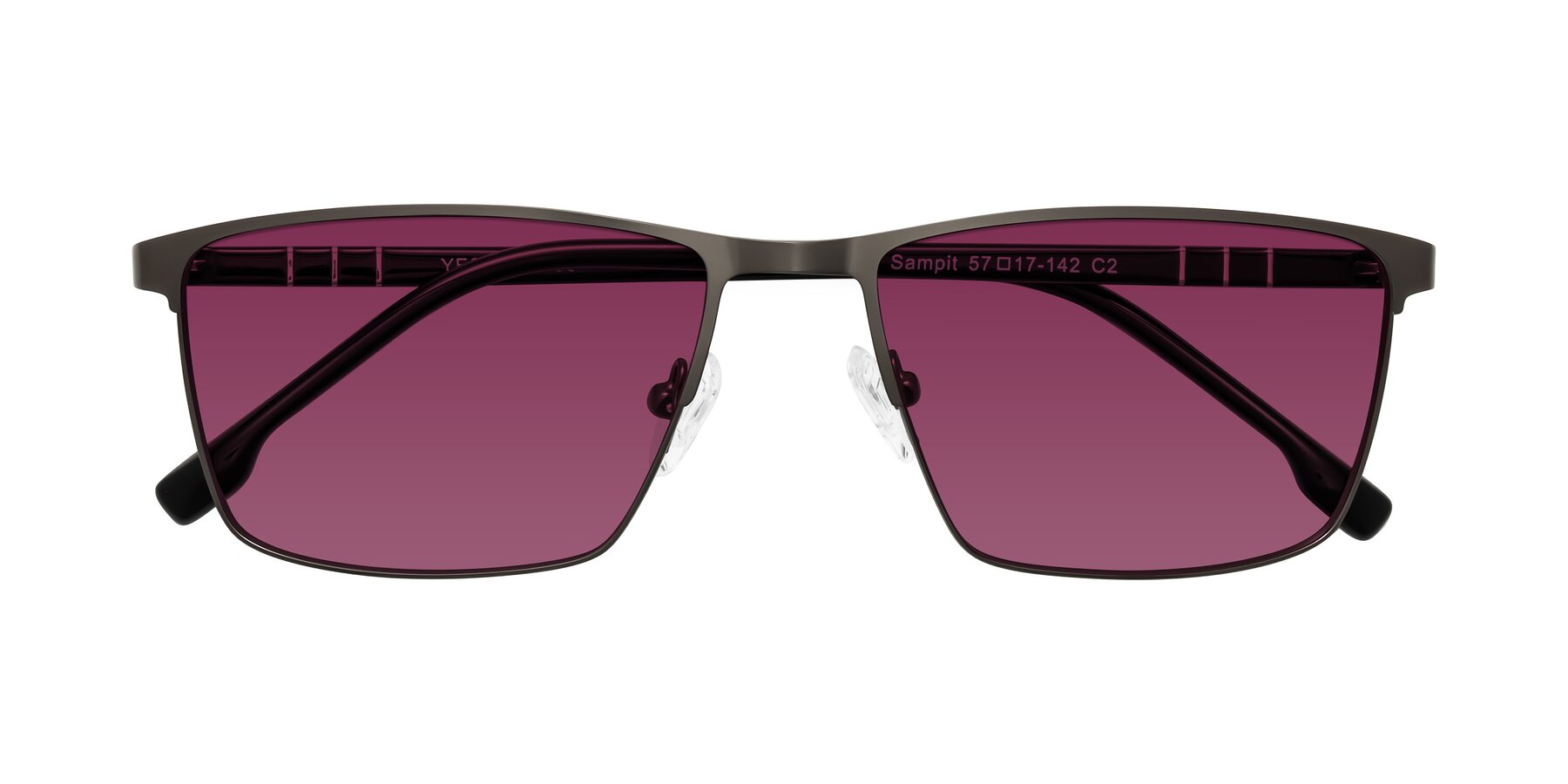 Folded Front of Sampit in Gunmetal with Wine Tinted Lenses