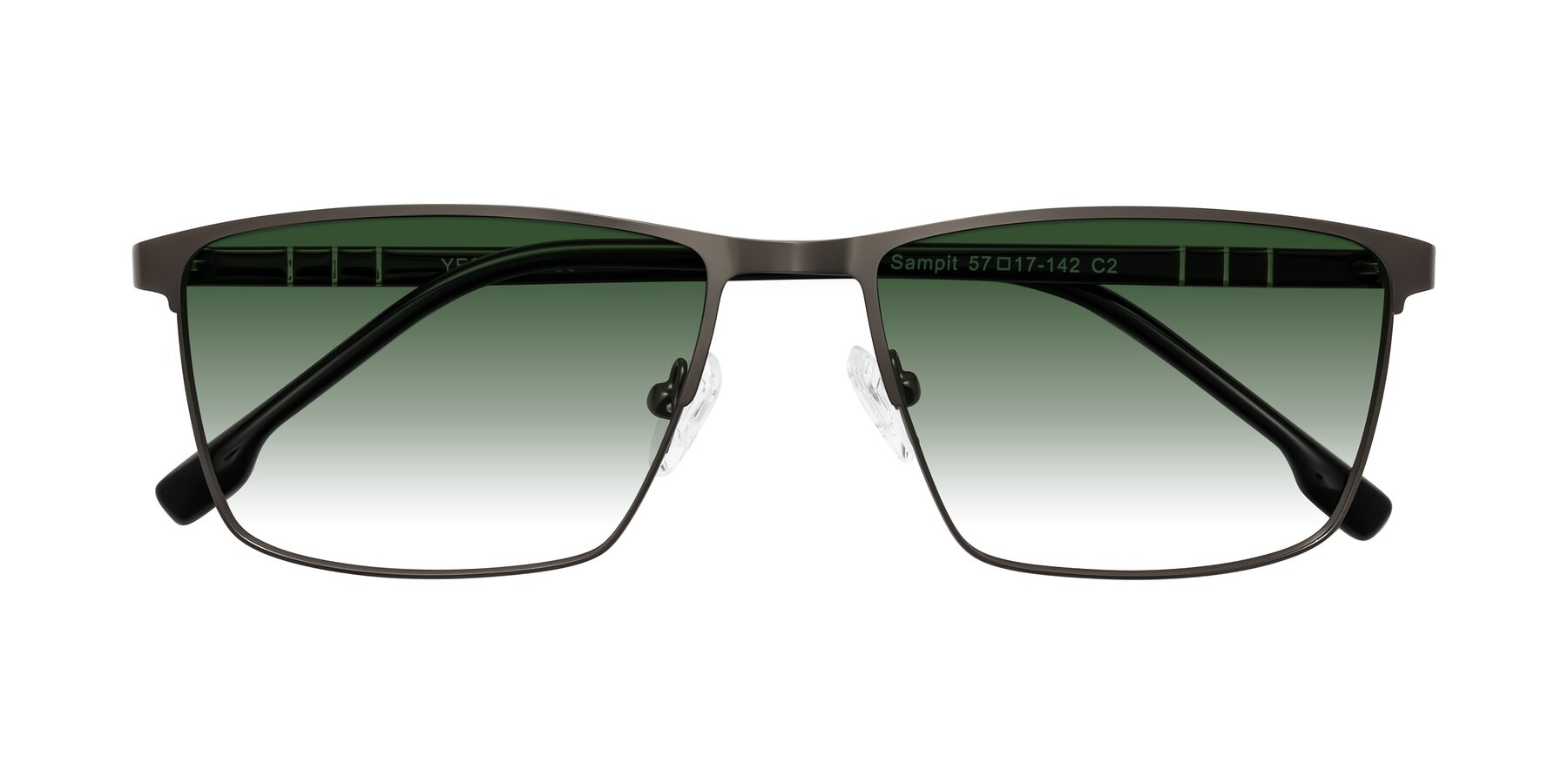 Folded Front of Sampit in Gunmetal with Green Gradient Lenses