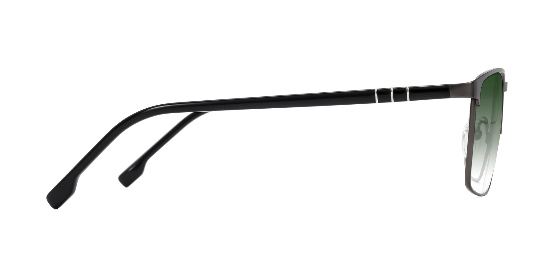 Side of Sampit in Gunmetal with Green Gradient Lenses