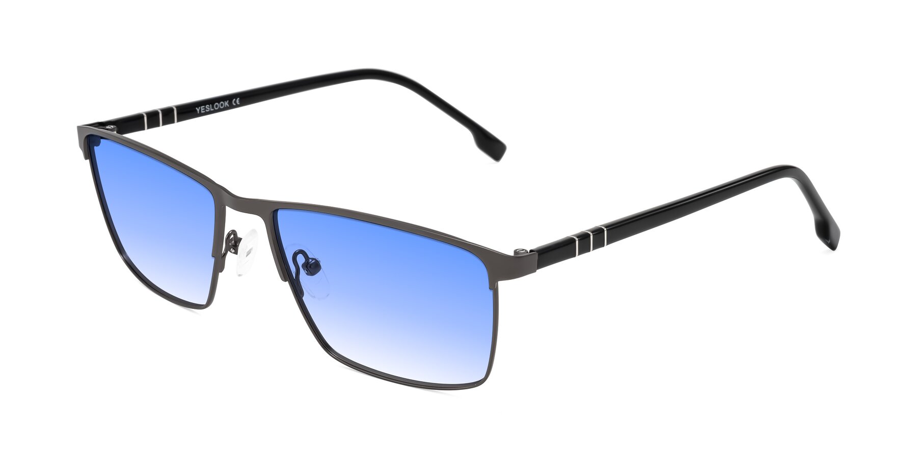 Angle of Sampit in Gunmetal with Blue Gradient Lenses