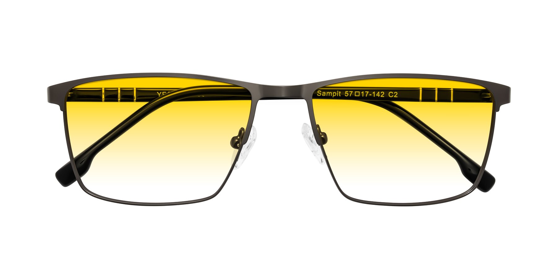 Folded Front of Sampit in Gunmetal with Yellow Gradient Lenses