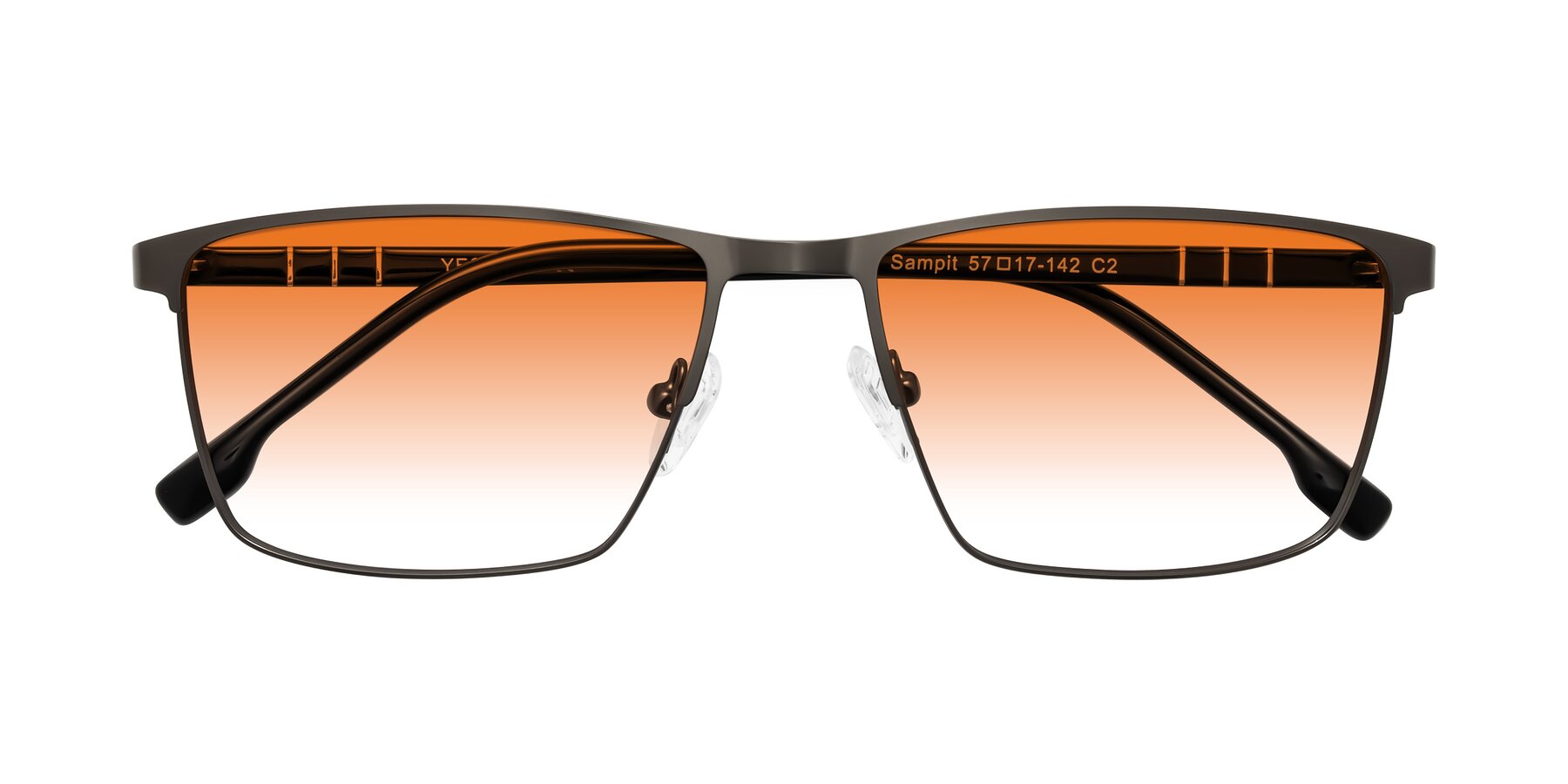 Folded Front of Sampit in Gunmetal with Orange Gradient Lenses