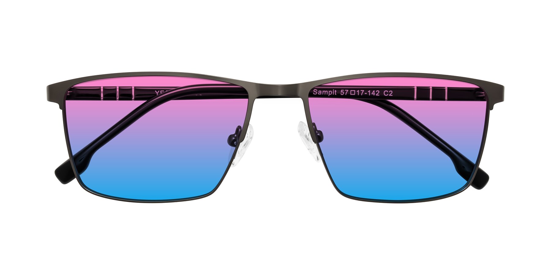 Folded Front of Sampit in Gunmetal with Pink / Blue Gradient Lenses