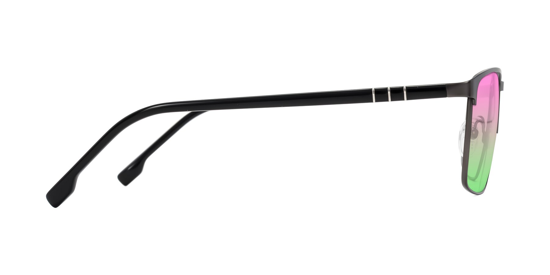 Side of Sampit in Gunmetal with Pink / Green Gradient Lenses