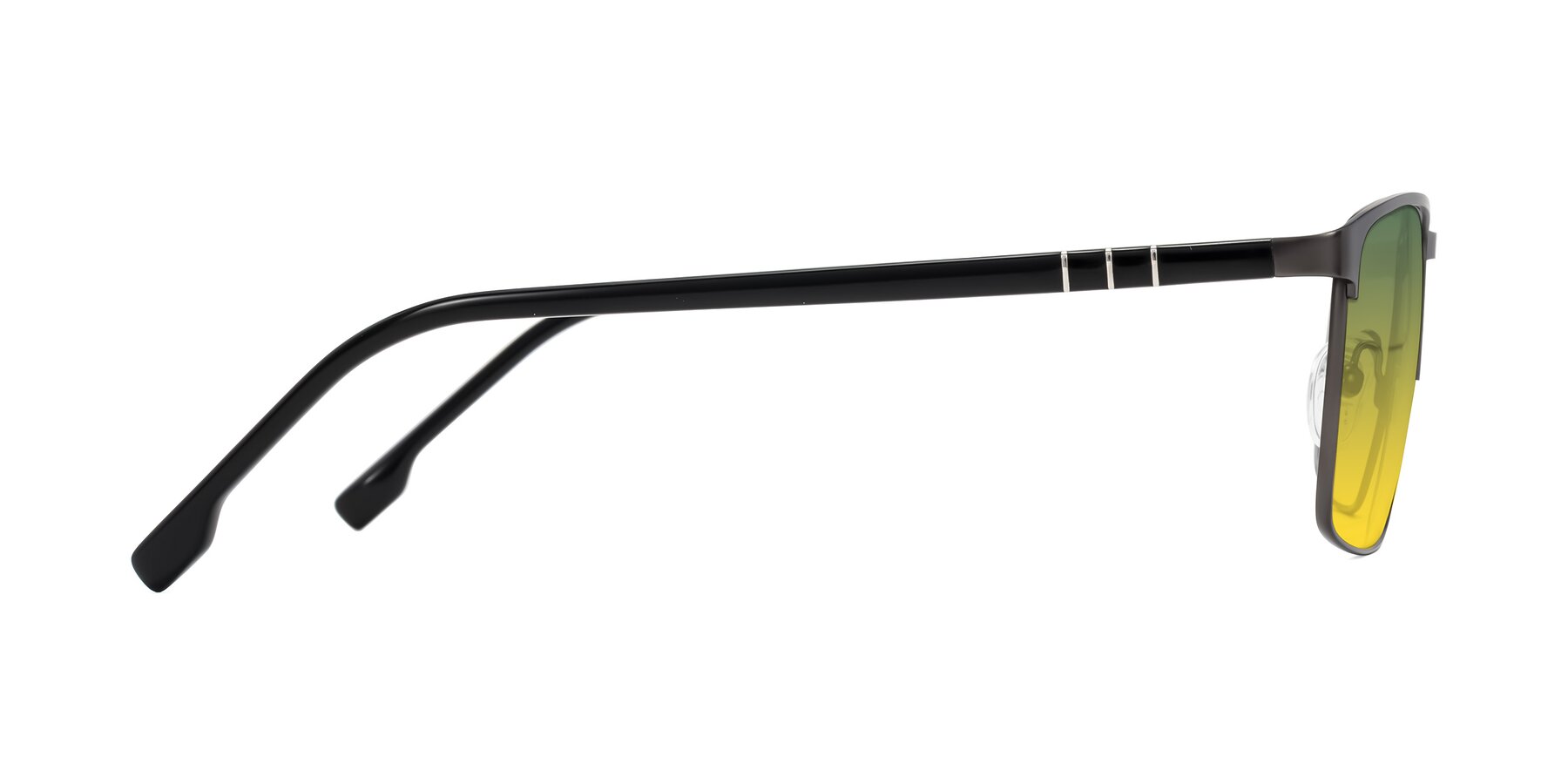 Side of Sampit in Gunmetal with Green / Yellow Gradient Lenses