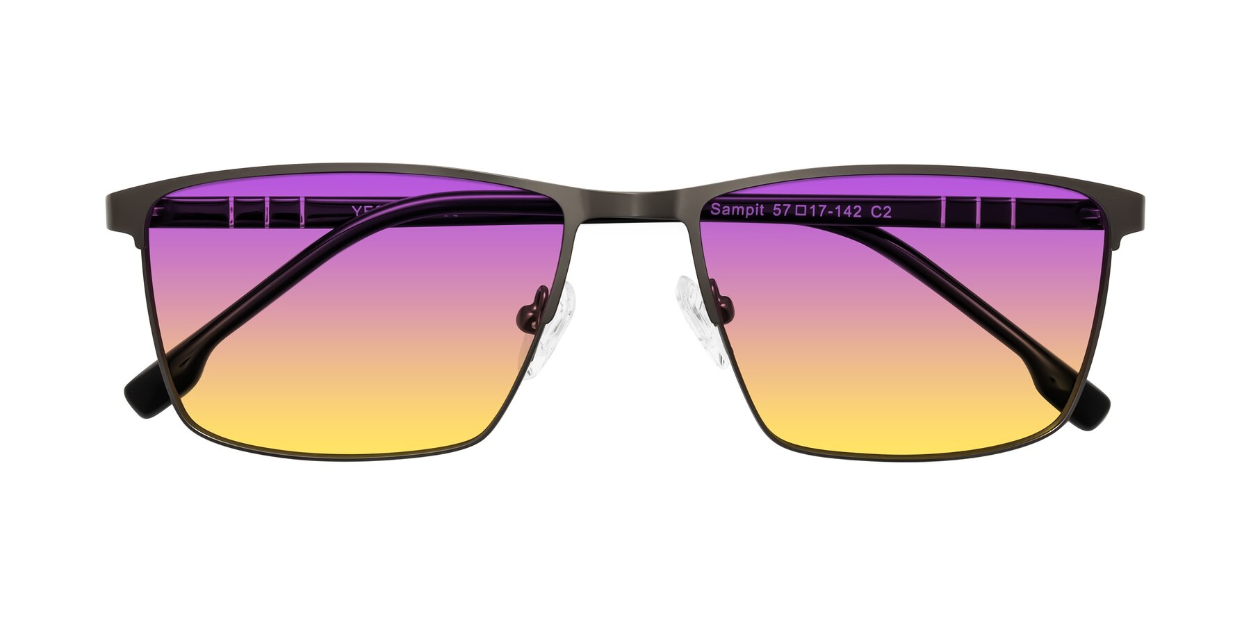 Folded Front of Sampit in Gunmetal with Purple / Yellow Gradient Lenses