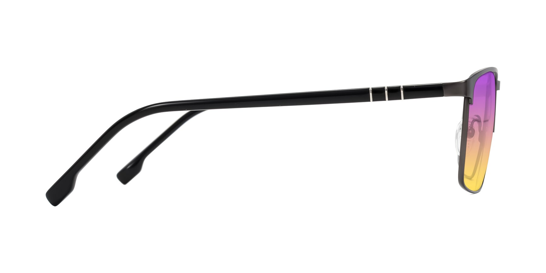 Side of Sampit in Gunmetal with Purple / Yellow Gradient Lenses