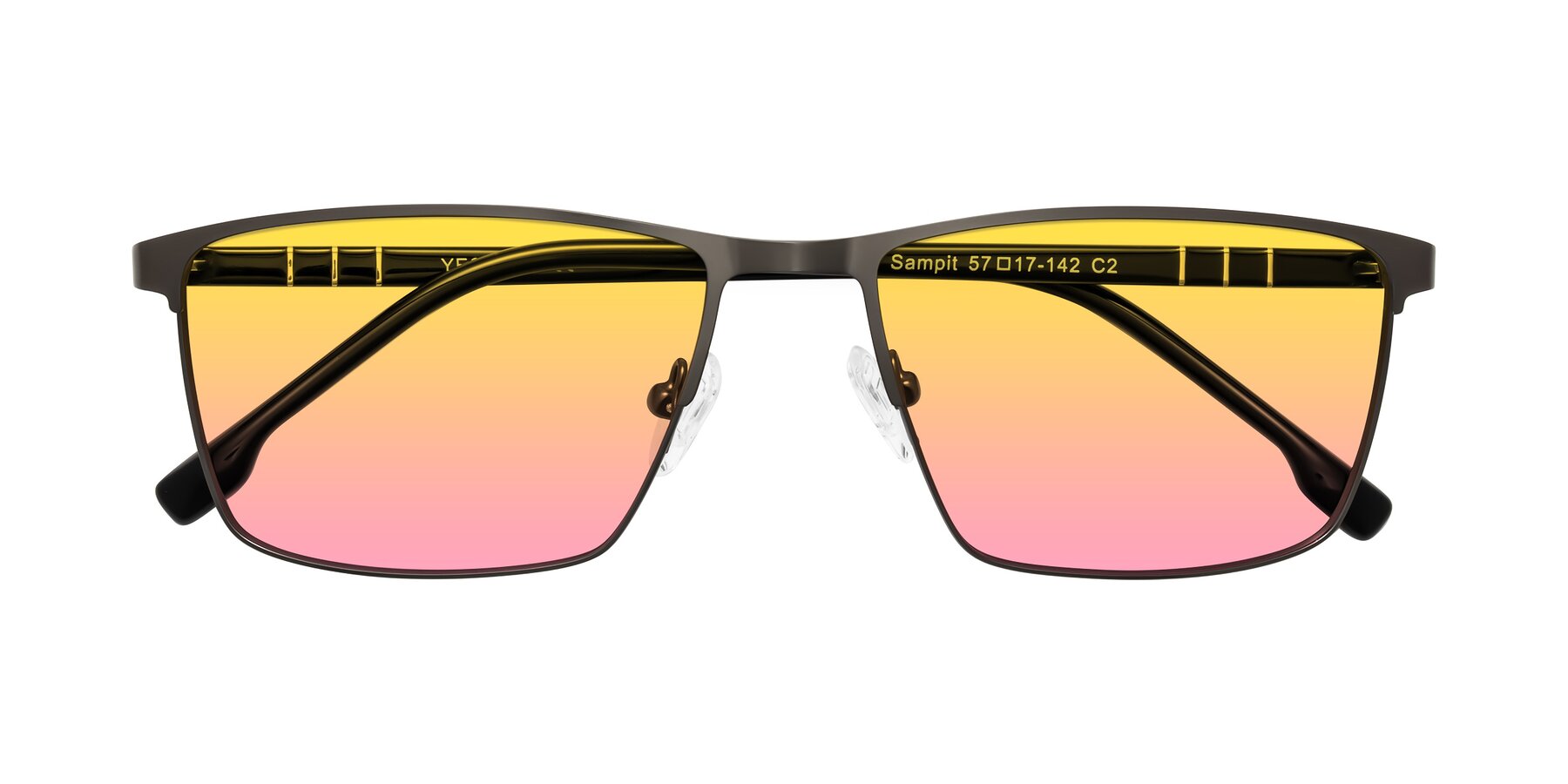 Folded Front of Sampit in Gunmetal with Yellow / Pink Gradient Lenses