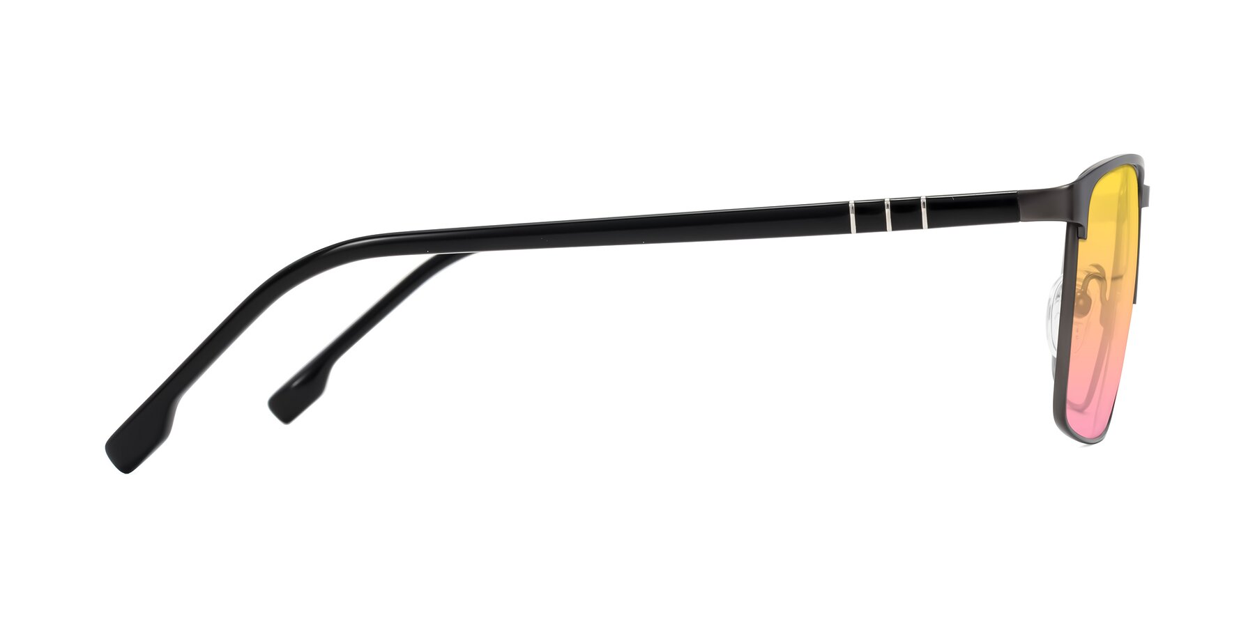 Side of Sampit in Gunmetal with Yellow / Pink Gradient Lenses