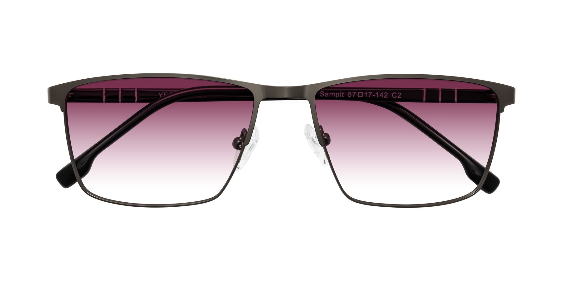 Folded Front of Sampit in Gunmetal with Wine Gradient Lenses