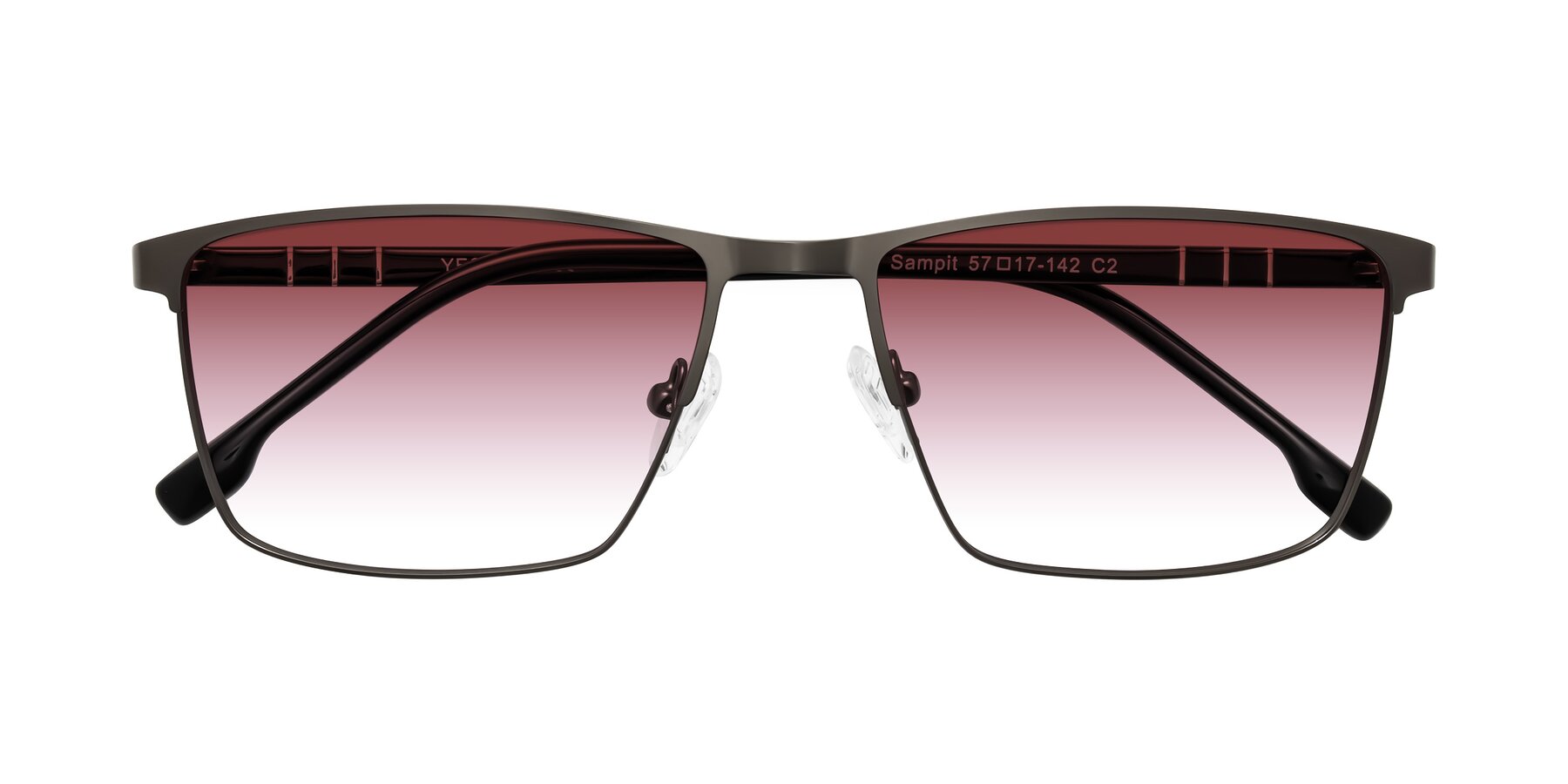Folded Front of Sampit in Gunmetal with Garnet Gradient Lenses