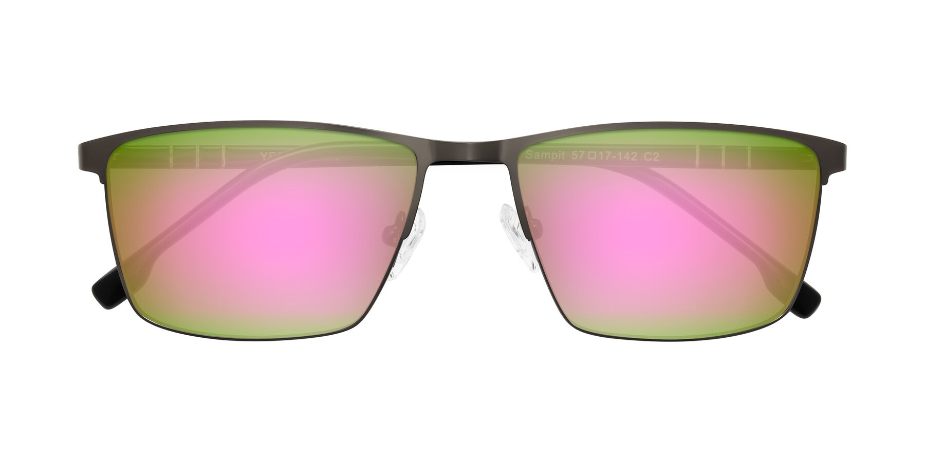 Folded Front of Sampit in Gunmetal with Pink Mirrored Lenses