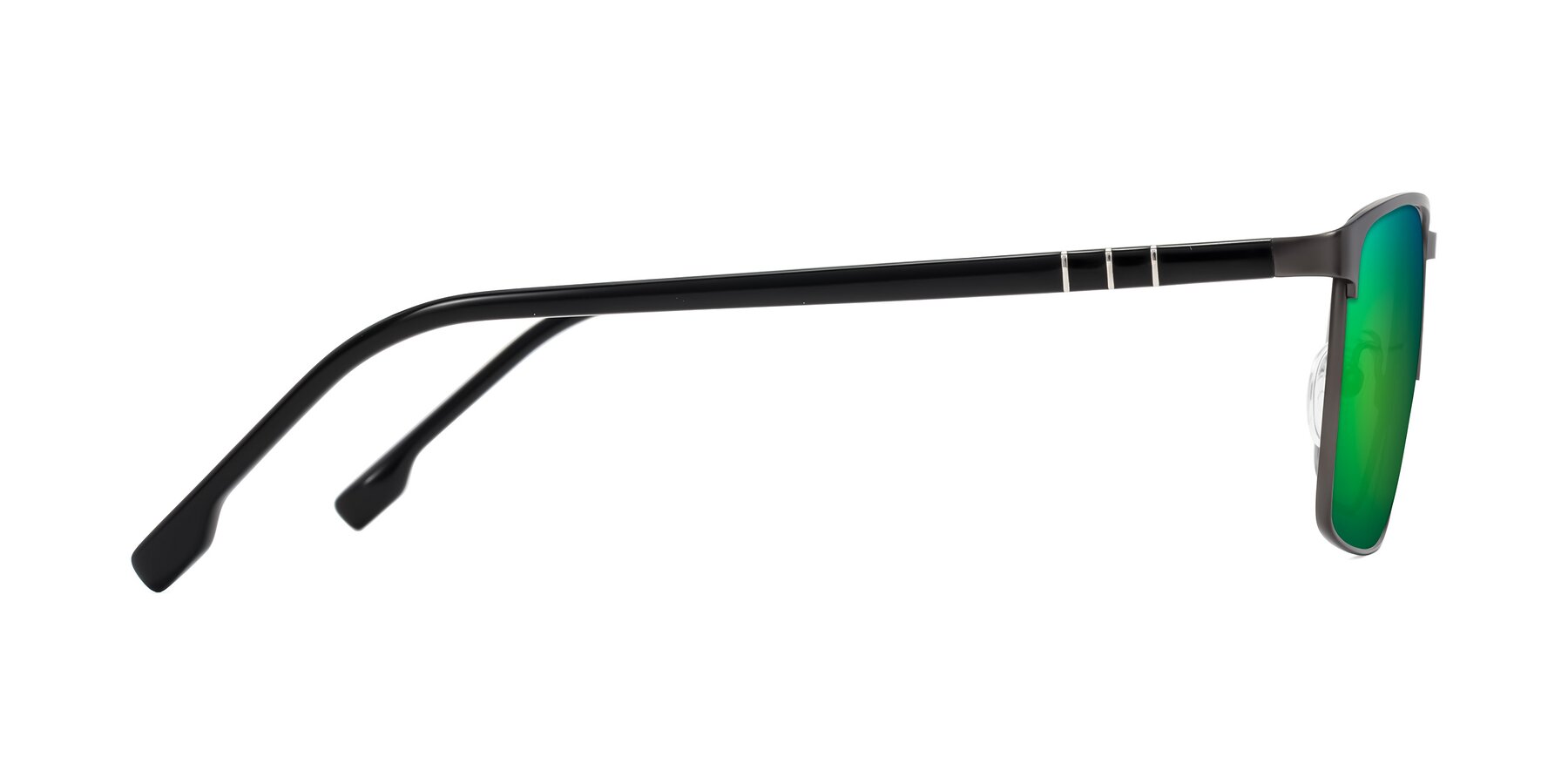 Side of Sampit in Gunmetal with Green Mirrored Lenses