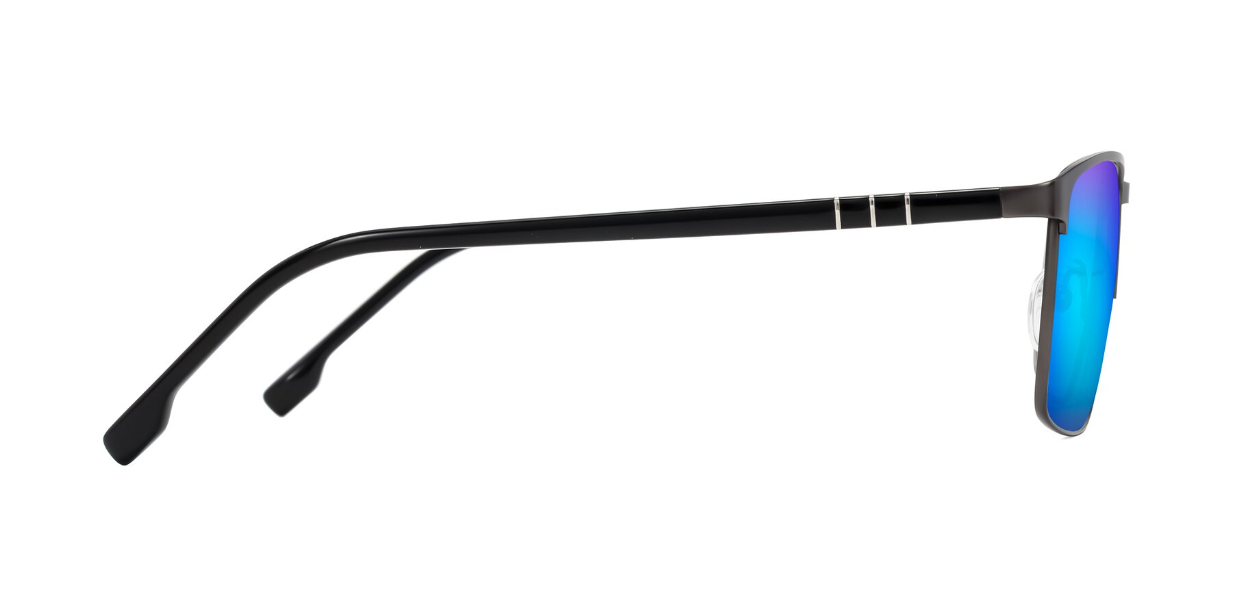 Side of Sampit in Gunmetal with Blue Mirrored Lenses