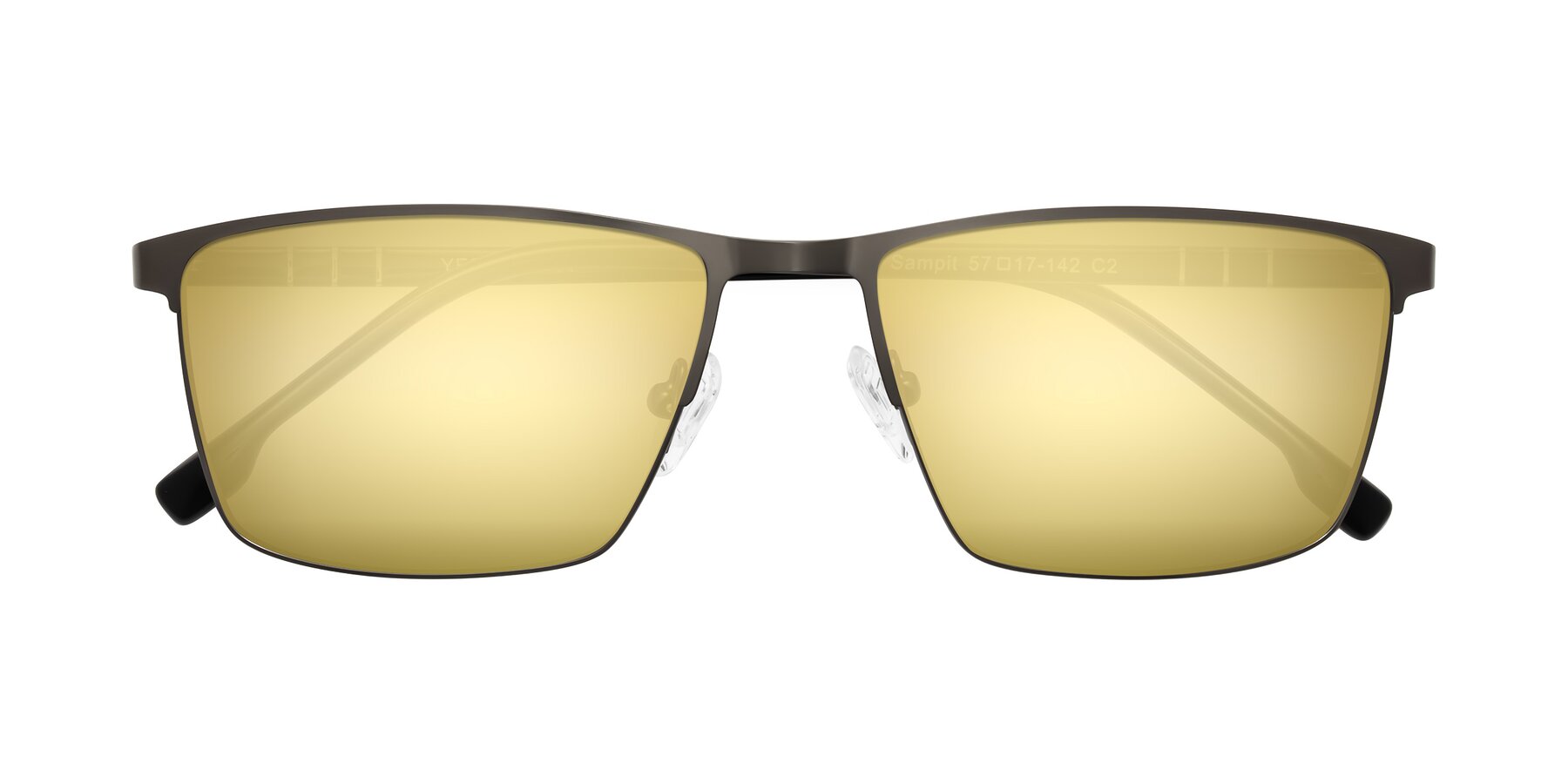 Folded Front of Sampit in Gunmetal with Gold Mirrored Lenses