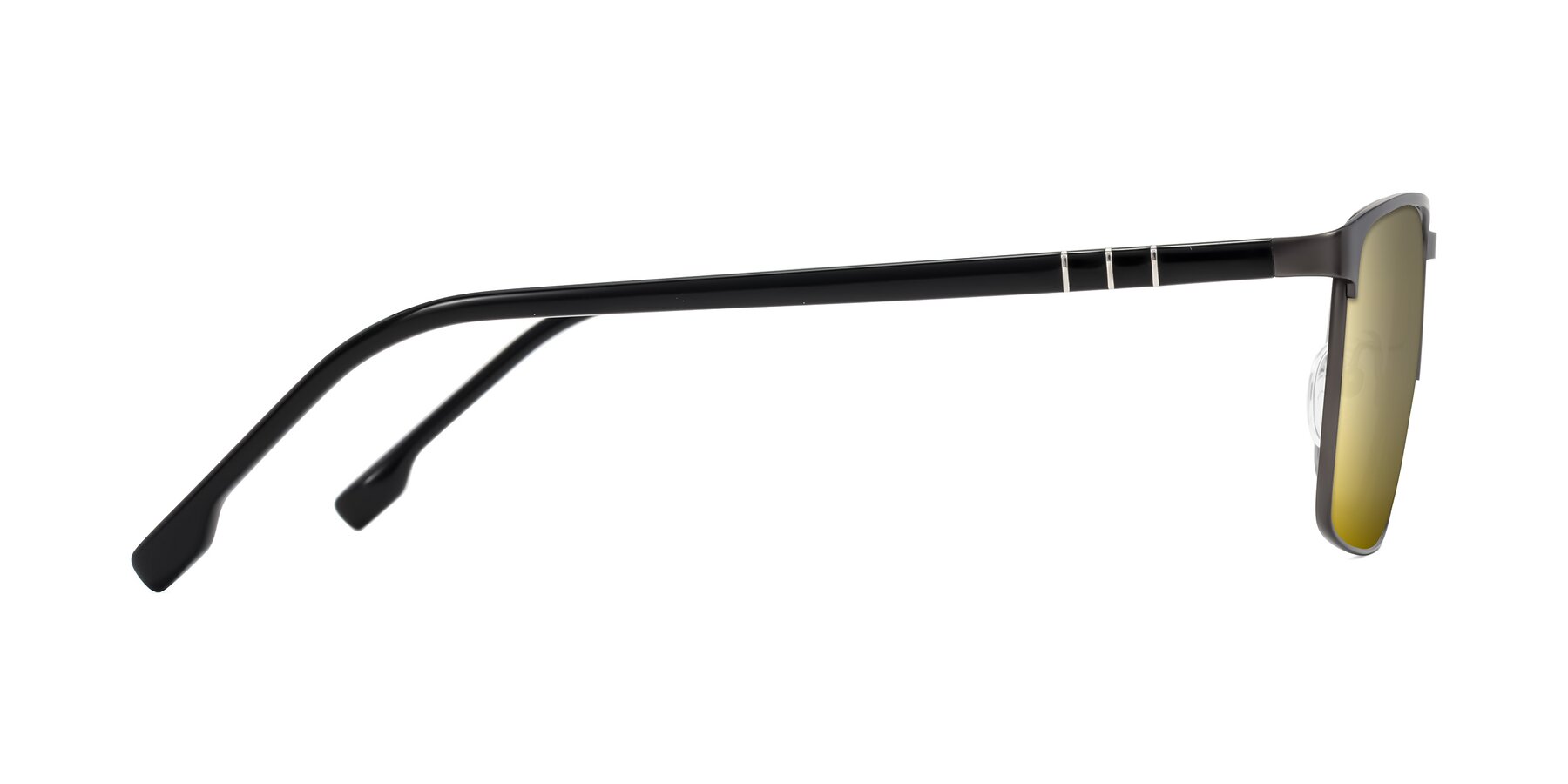 Side of Sampit in Gunmetal with Gold Mirrored Lenses