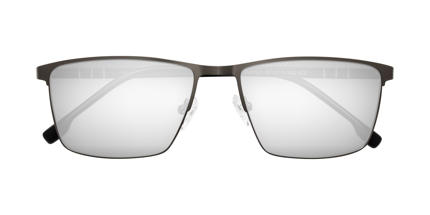 Folded Front of Sampit in Gunmetal with Silver Mirrored Lenses