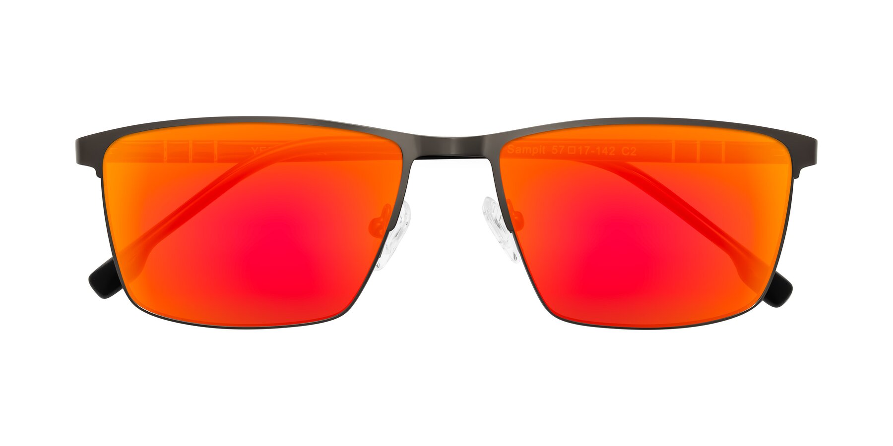 Folded Front of Sampit in Gunmetal with Red Gold Mirrored Lenses
