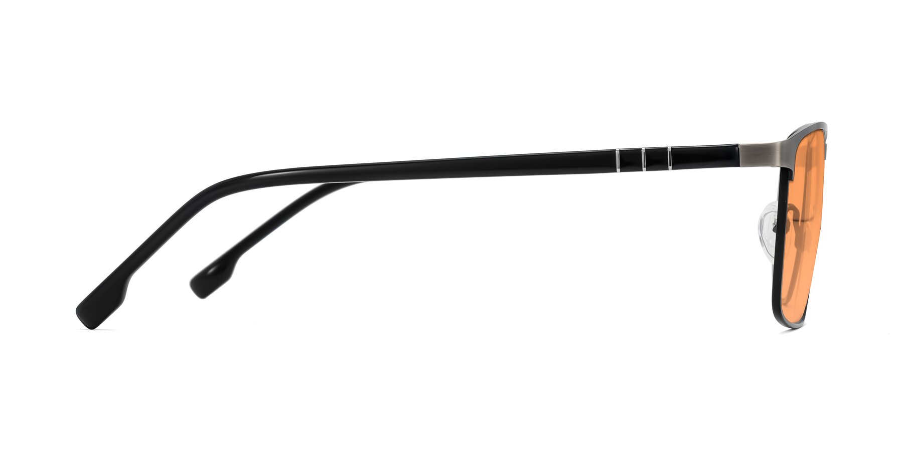 Side of Sampit in Brushed Silver with Medium Orange Tinted Lenses