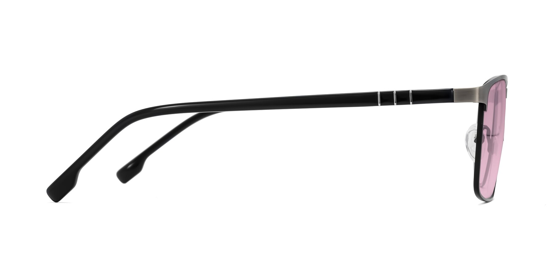 Side of Sampit in Brushed Silver with Light Wine Tinted Lenses