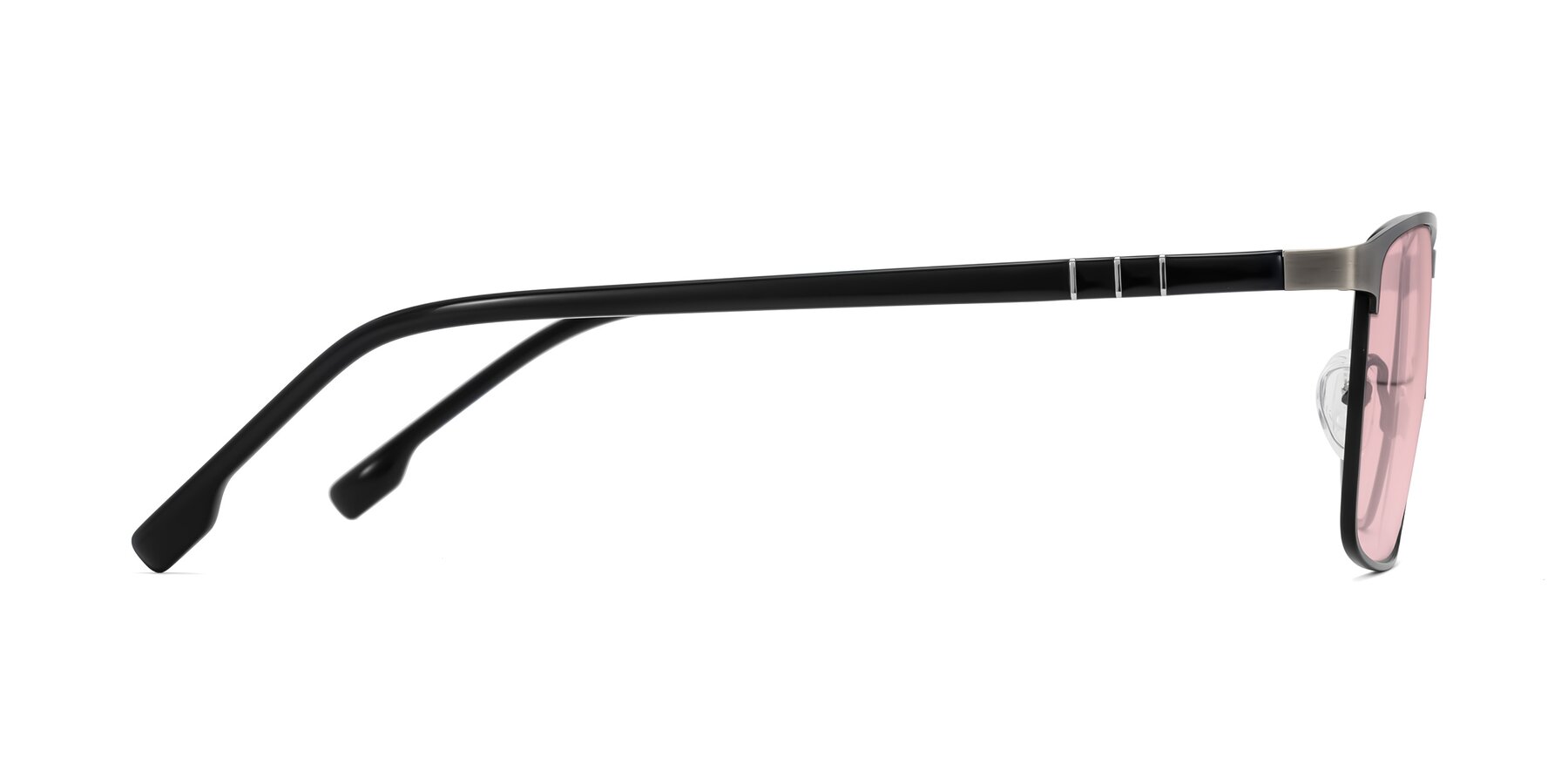 Side of Sampit in Brushed Silver with Light Garnet Tinted Lenses