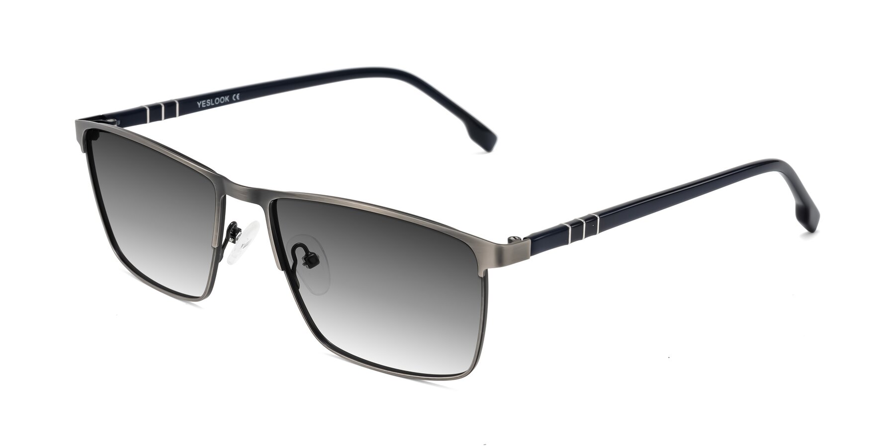 Angle of Sampit in Brushed Silver with Gray Gradient Lenses