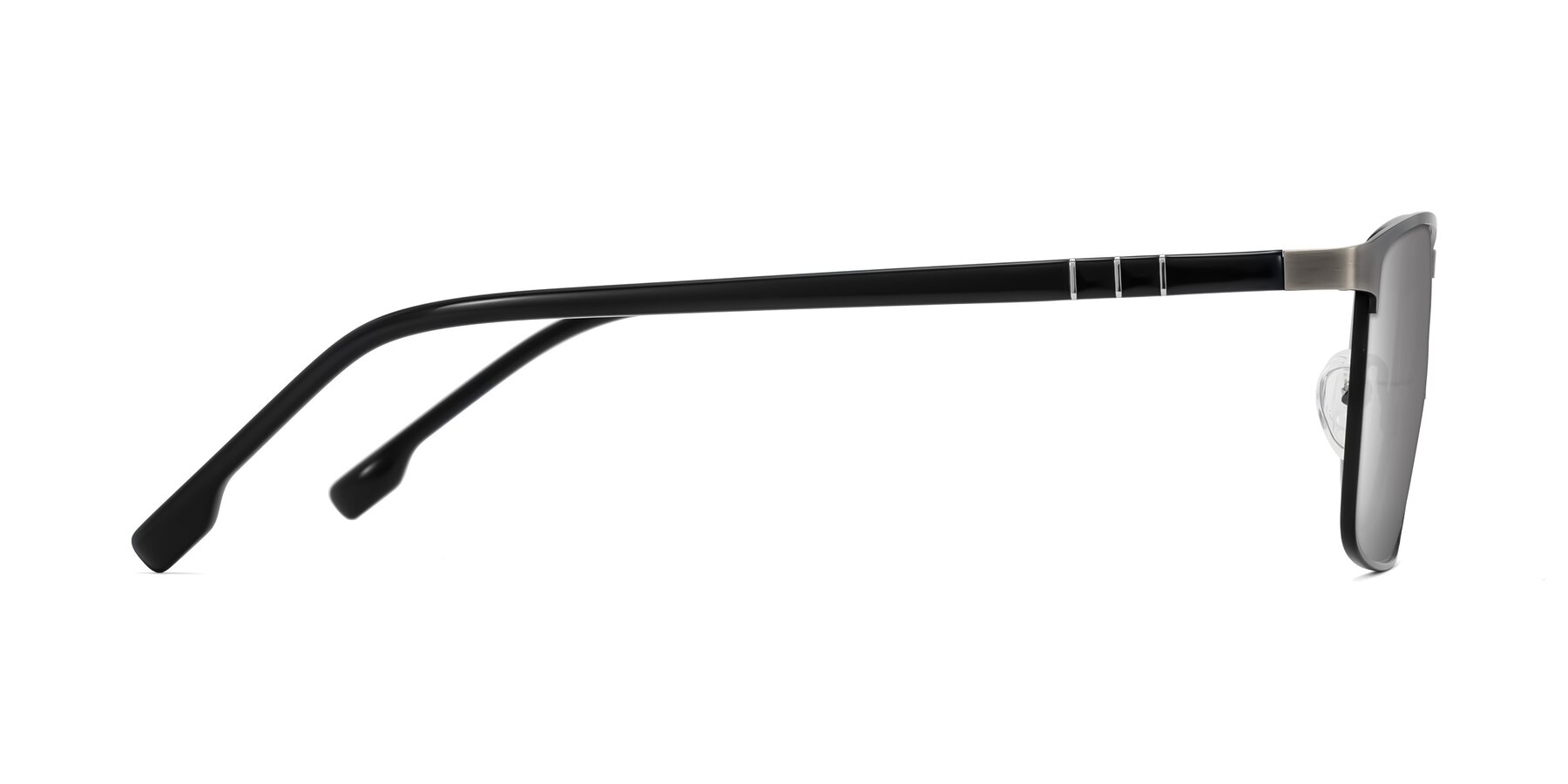 Side of Sampit in Brushed Silver with Silver Mirrored Lenses