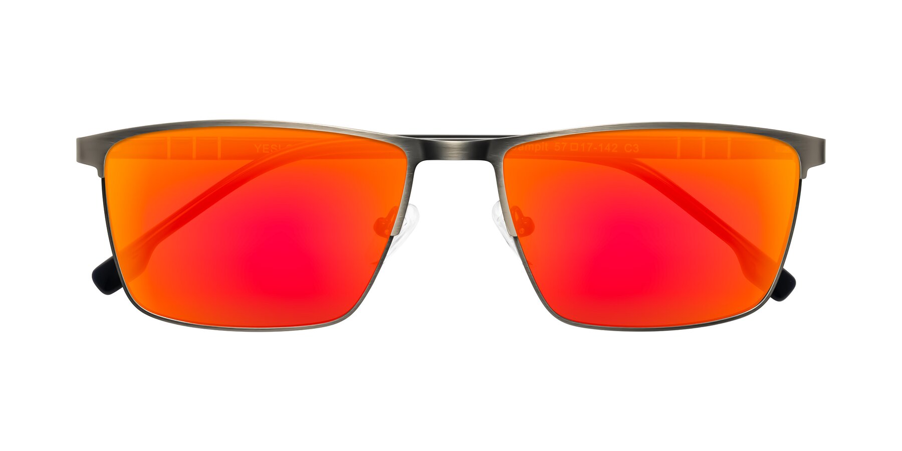 Folded Front of Sampit in Brushed Silver with Red Gold Mirrored Lenses