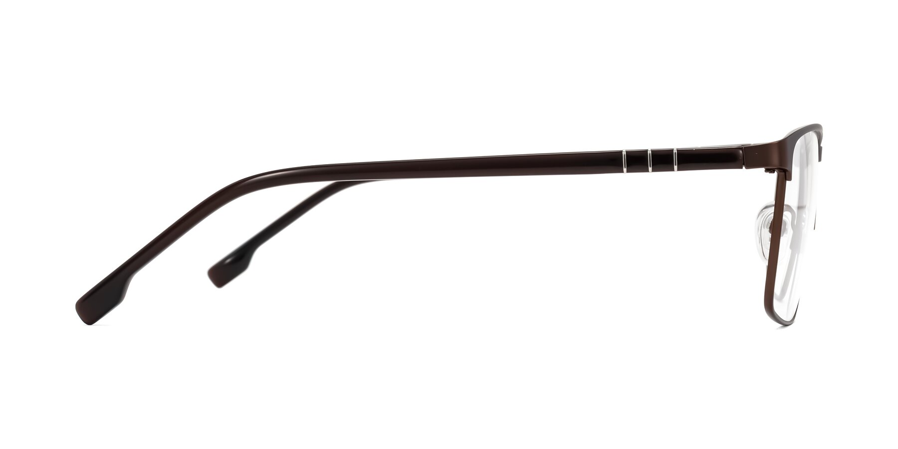 Side of Sampit in Matte Brown with Clear Blue Light Blocking Lenses