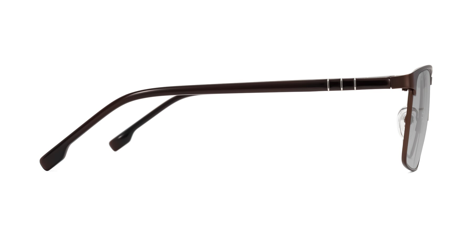 Side of Sampit in Matte Brown with Light Gray Tinted Lenses