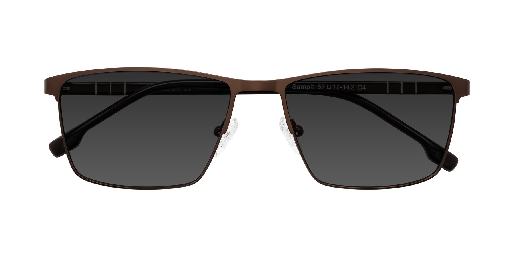 Folded Front of Sampit in Matte Brown with Gray Tinted Lenses